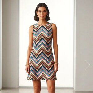 ✨Taylor Dress-clothing-colorful-size12-vibrant-summer-preppy-chevron-stripes✨